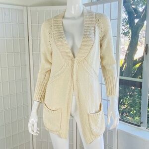 M.PATMOS Open Front Cotton Patch Pocket Sweater, M.